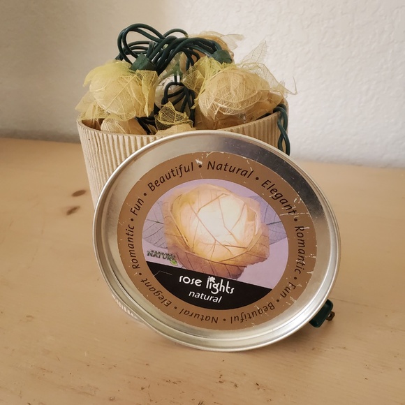 Real Rose Flower Leaf Rose String Lights NEW In Can - Picture 5 of 5